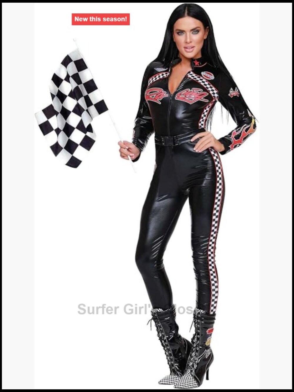 Women's Start Your Engines Costume with Belt Race Car Driver